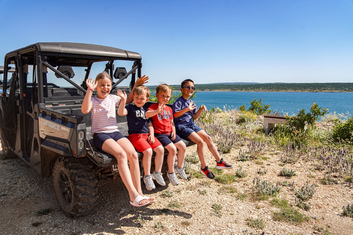 Children enjoying an off-road tour in the Zadar region